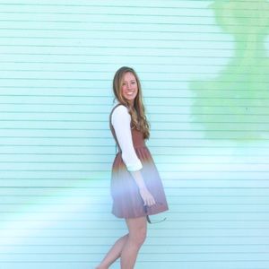 Brown Faux Leather Mini Dress